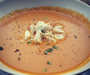 tomato bisque with lobster